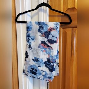 Blue Floral Scarf